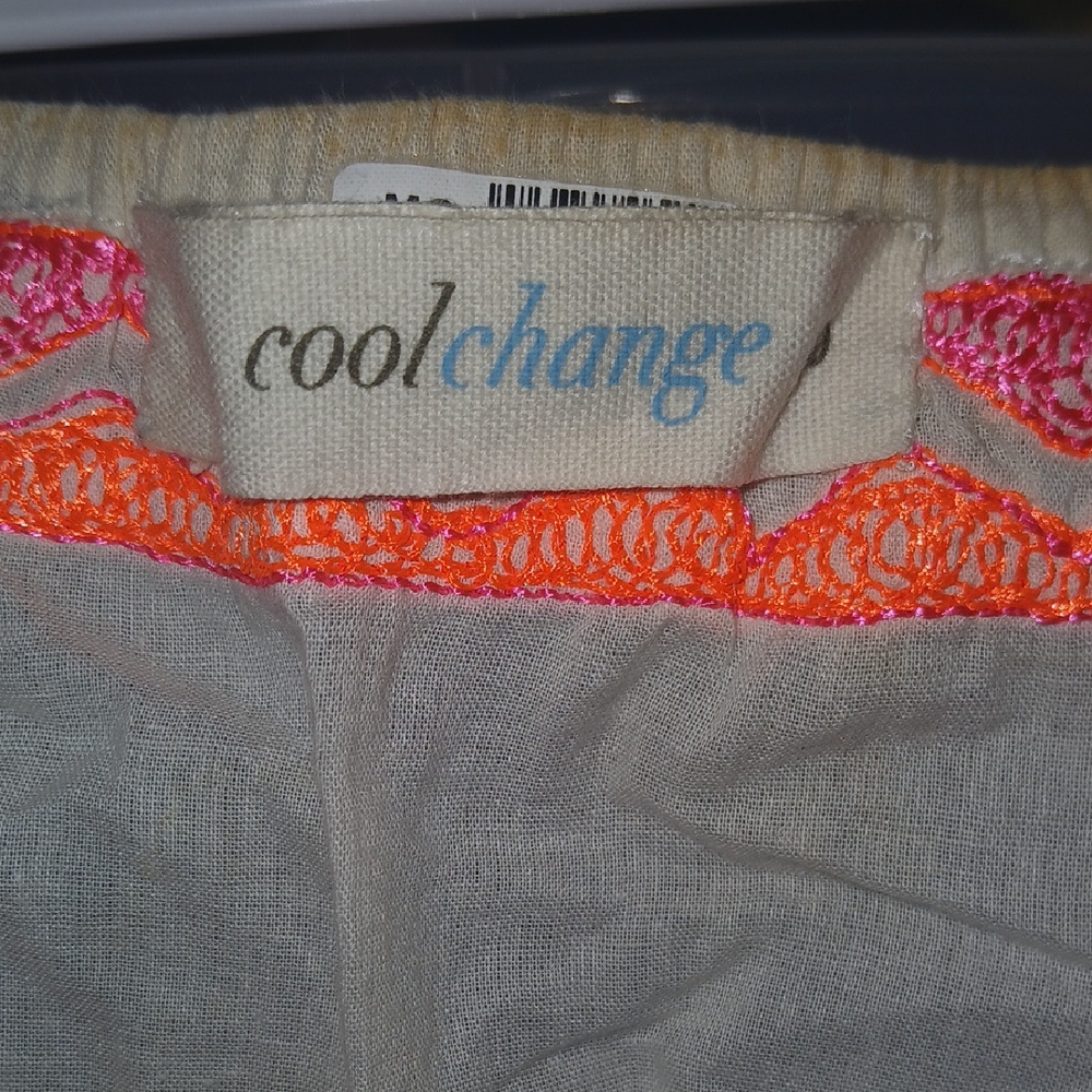 Women's White Blouse with Neon Accents